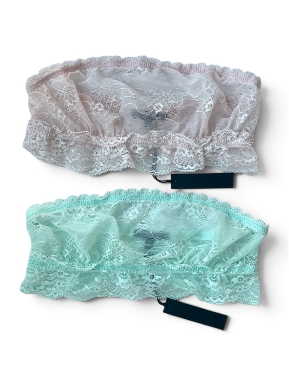 JOE’S Jeans Lace Bandeau Bralette Bundle Pink Mint M/L NWT